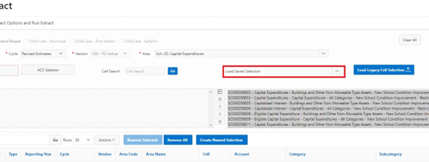 Create and Loading Saved Selections